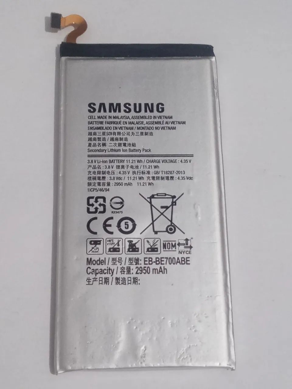 Bateria Samsung Galaxy A7 2015 ( EB-BE700ABE) original de 2950mah - Foto 2