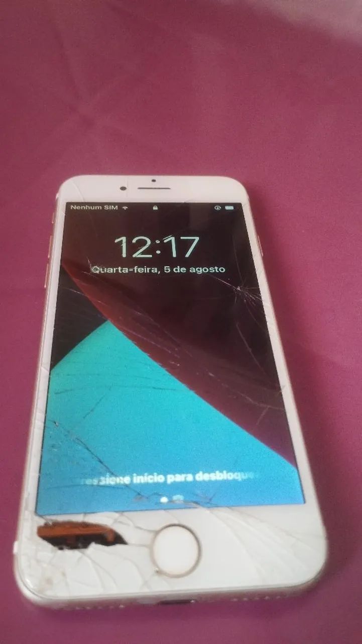 iPhone 7 32GB Dourado - Tela Trincada - Foto 2