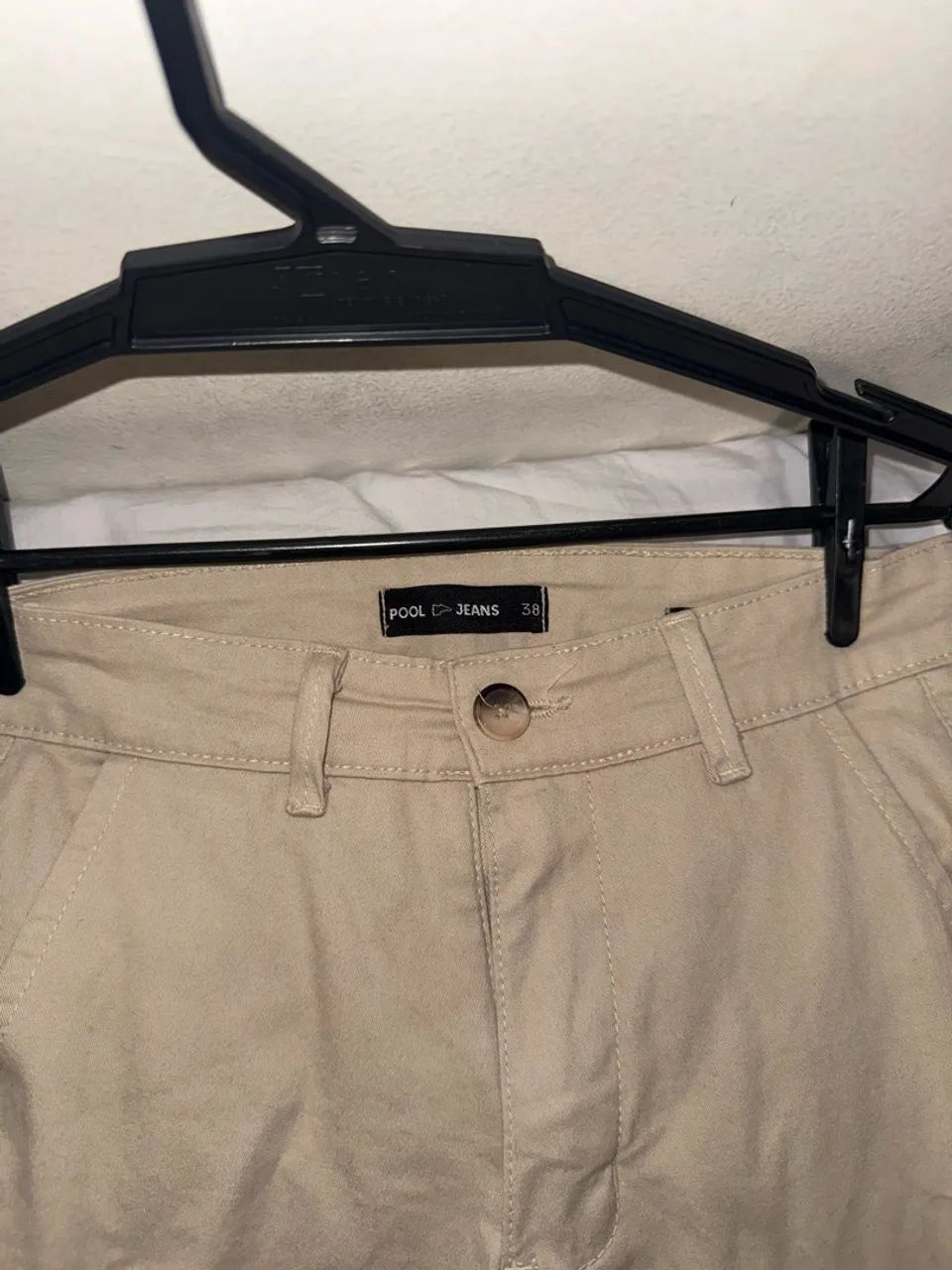 Calça Slim Sarja, Bege - Foto 2
