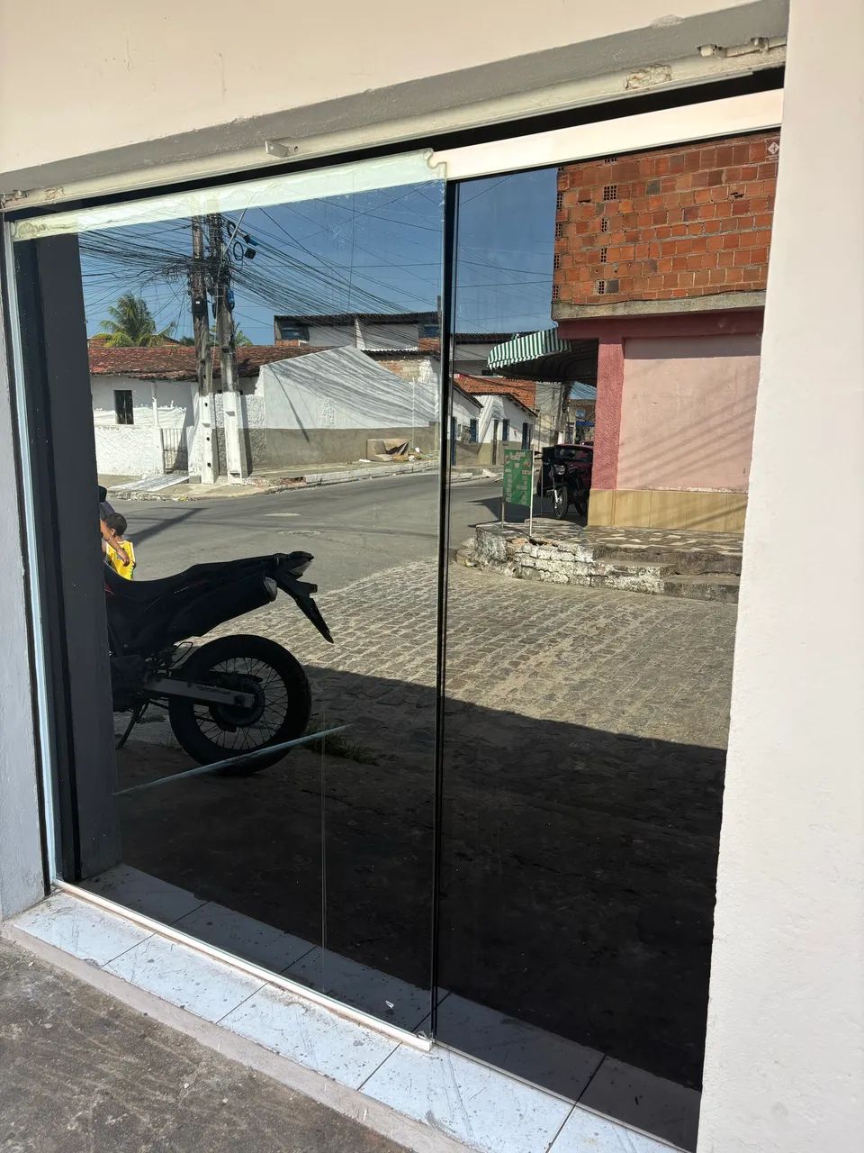 Smoked glass door