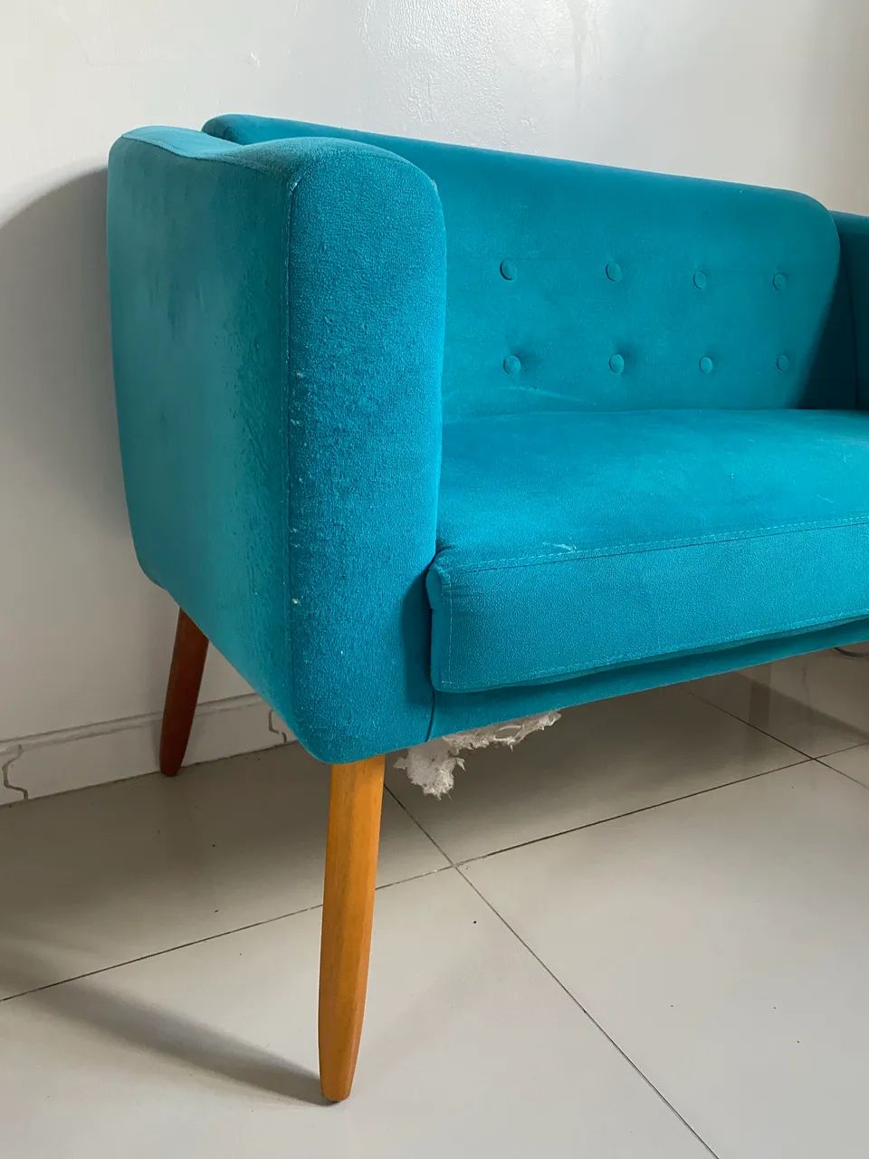 Sofá namoradeira azul turquesa  - Foto 2