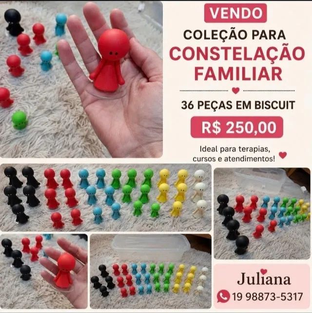 Coleção de bonecos para constelação familiar e terapias