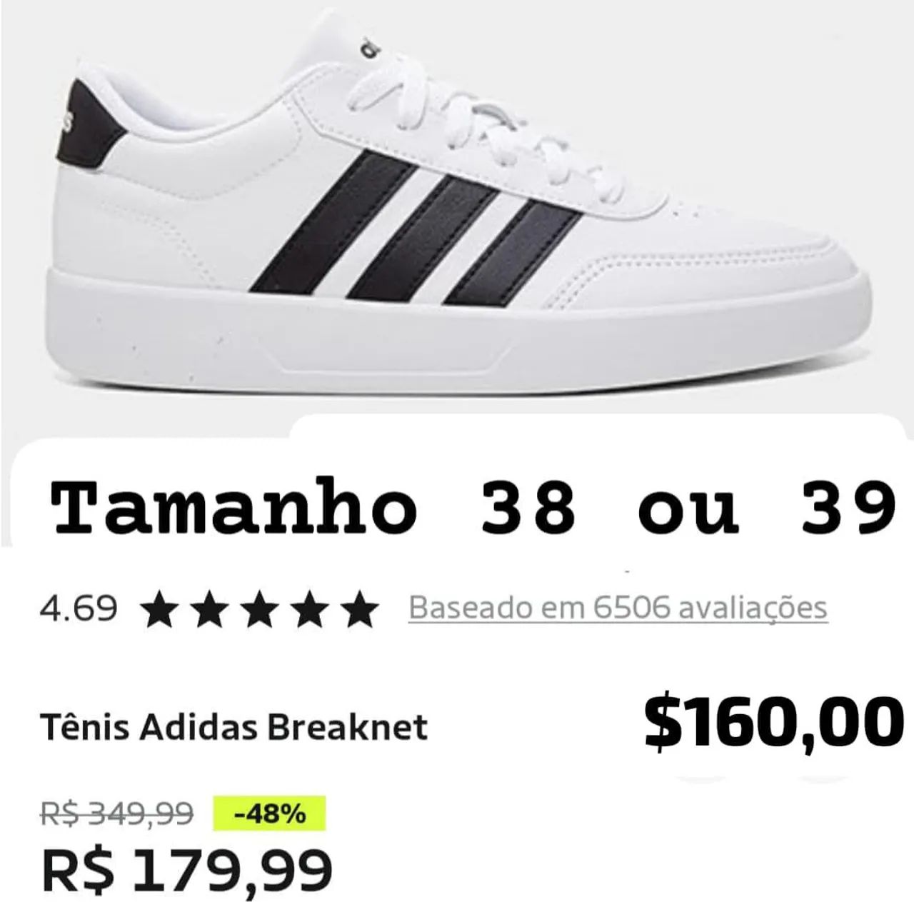 Adidas breaknet original tamanho 38