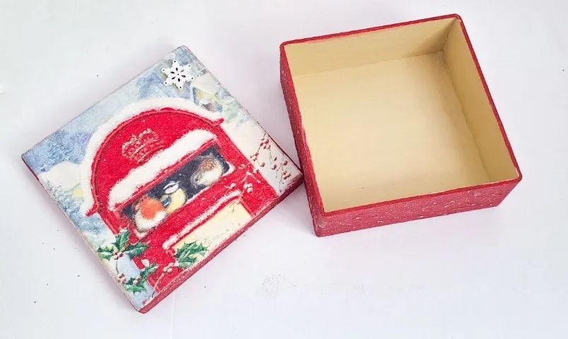 caixa mdf natal passarinhos decoupage - Foto 2