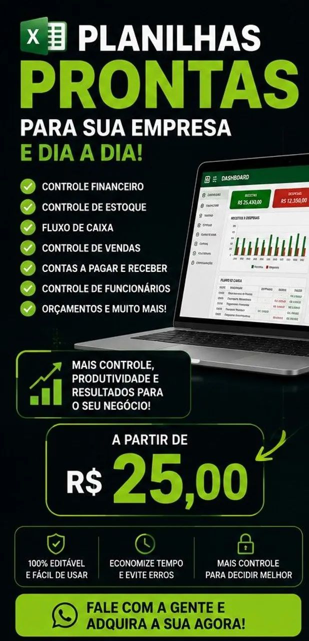 ? PLANILHAS PRONTAS PARA SUA EMPRESA E DIA A DIA! ? - Foto 5