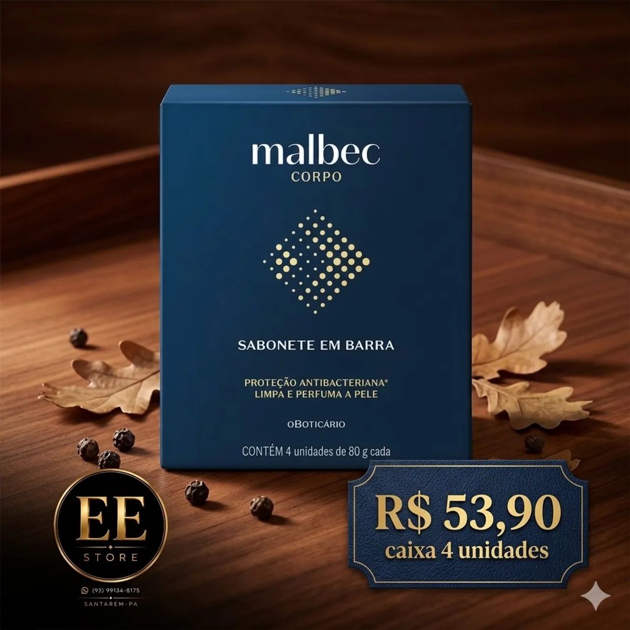 Caixa Sabonete Malbec 4 und O Boticário 