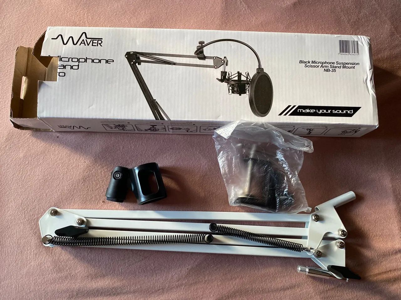 Suporte de metal para microfone de mesa