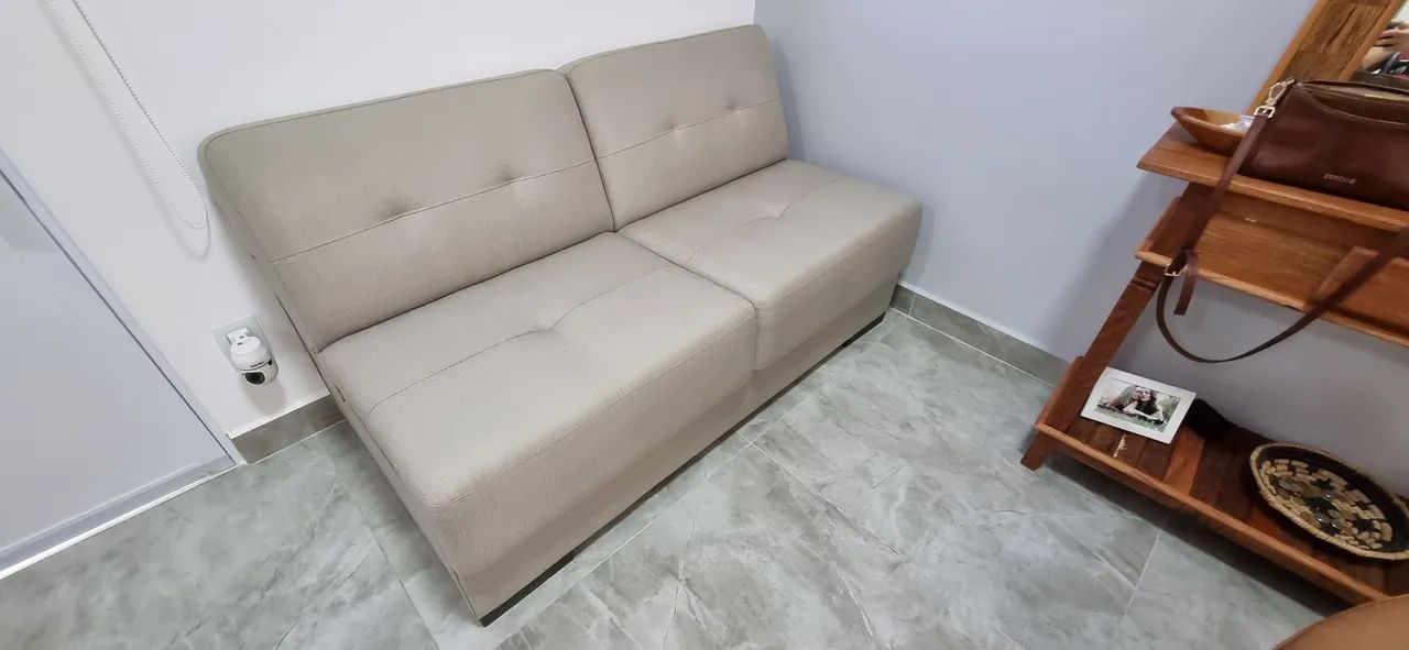 Sofa linho 2 lugares bege excelente estado - Foto 5