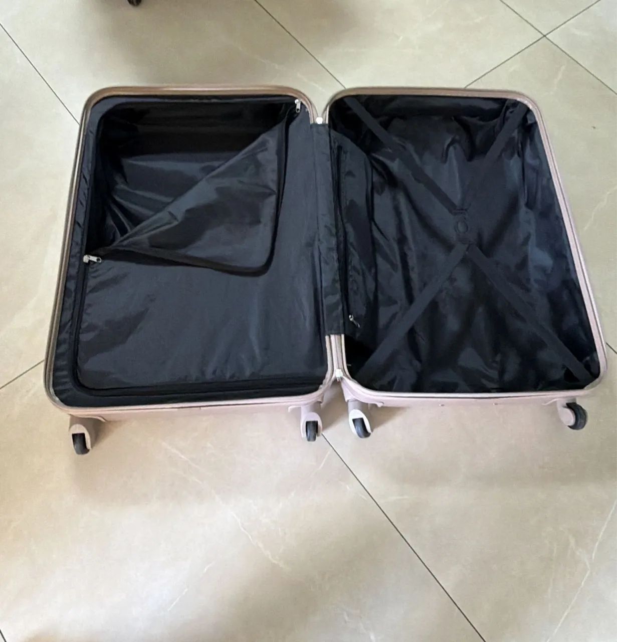 Mala de viagem de 23kg bege gold - Foto 5