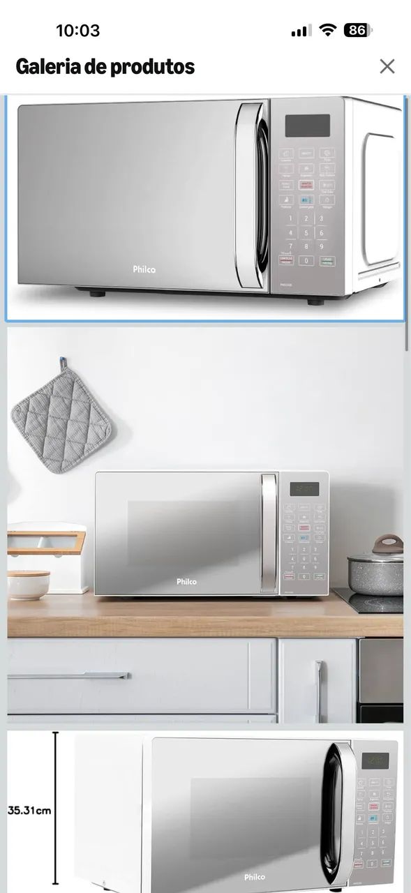 Microondas Philco Novo  33 litros 