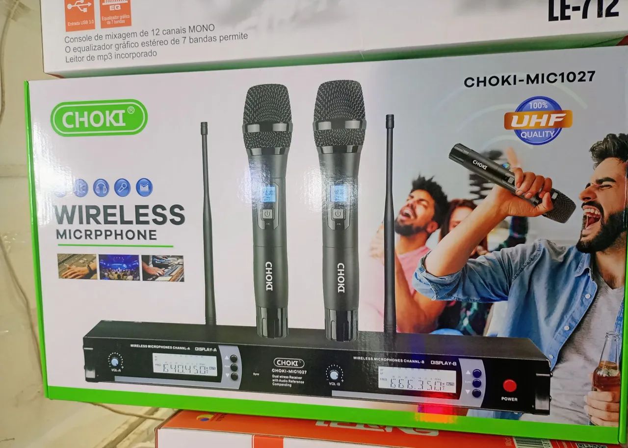 Microfone sem fio duplo excelente para igreja aparelhagem karaokê e pessoas de bom gosto - Foto 2