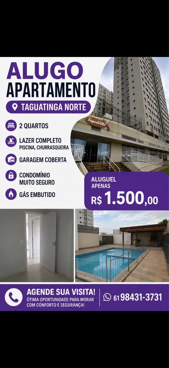 Alugo apartamento Taguatinga Norte