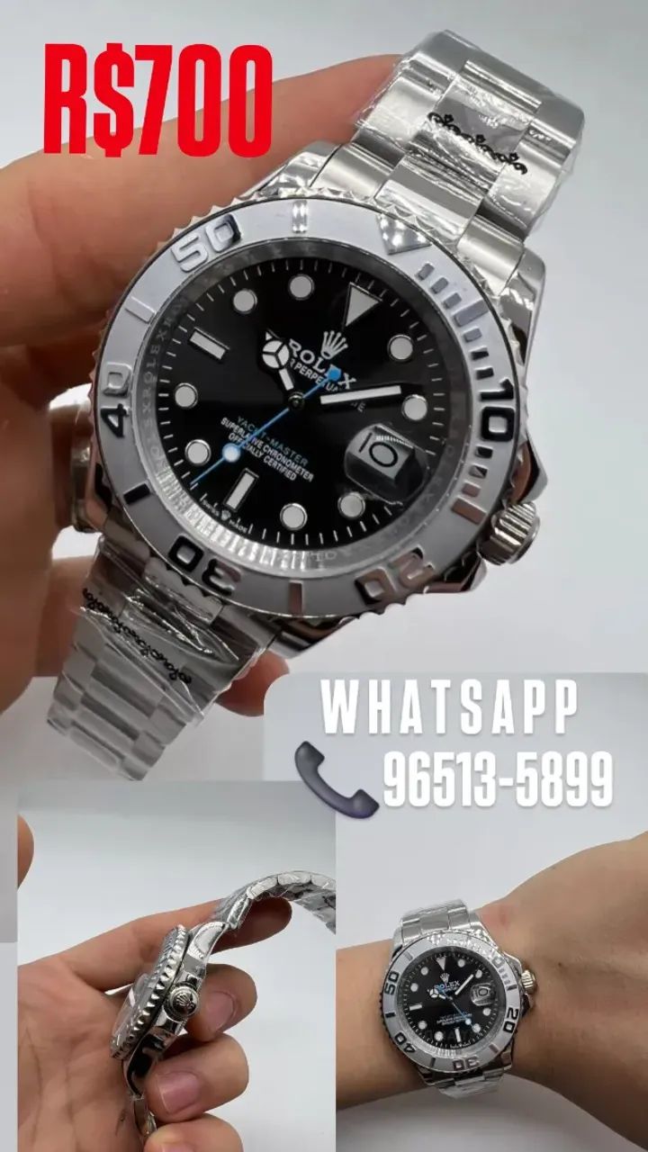 Relógio ROLEX YACHT MASTER AUTOMÁTICO MOSTRADOR PRETO - Foto 3