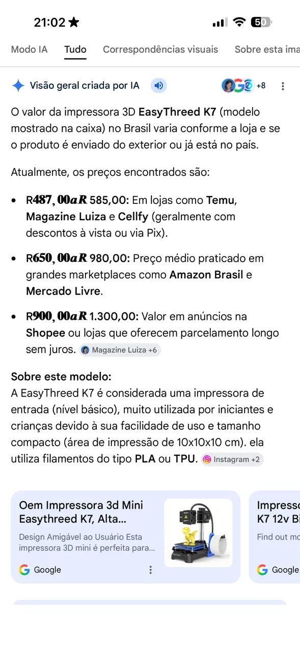 Mini Printer  máquina de impressão 3d k7