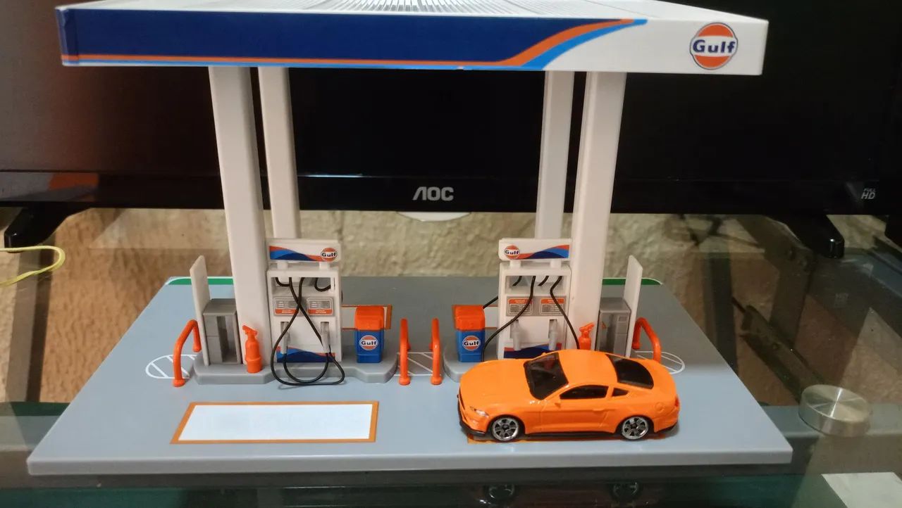 Diorama posto de gasolina escala 1/64