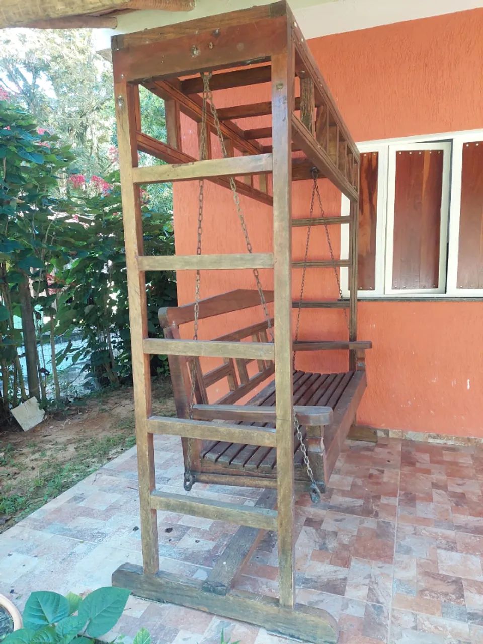 Namoradeira 3 lugares Madeira Peroba de demolição - Foto 3