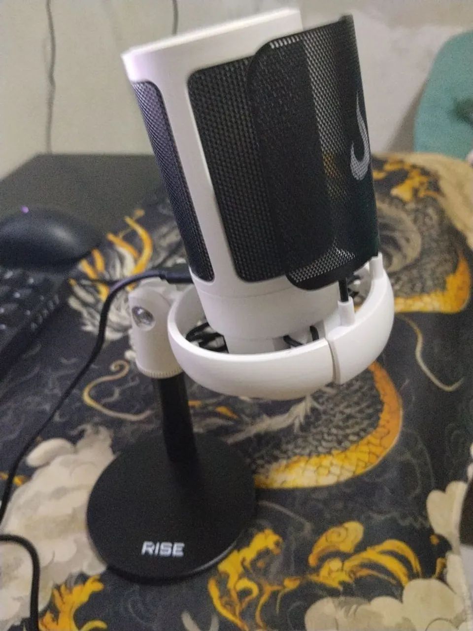 Microfone Gamer Rose Mode Elite 05 RGB (Branco) - Foto 2