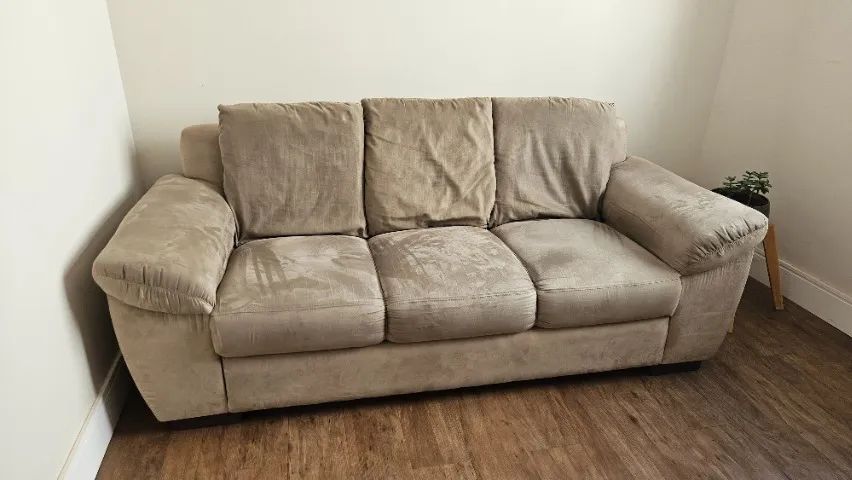 Beige Suede Sofa456503387467950080