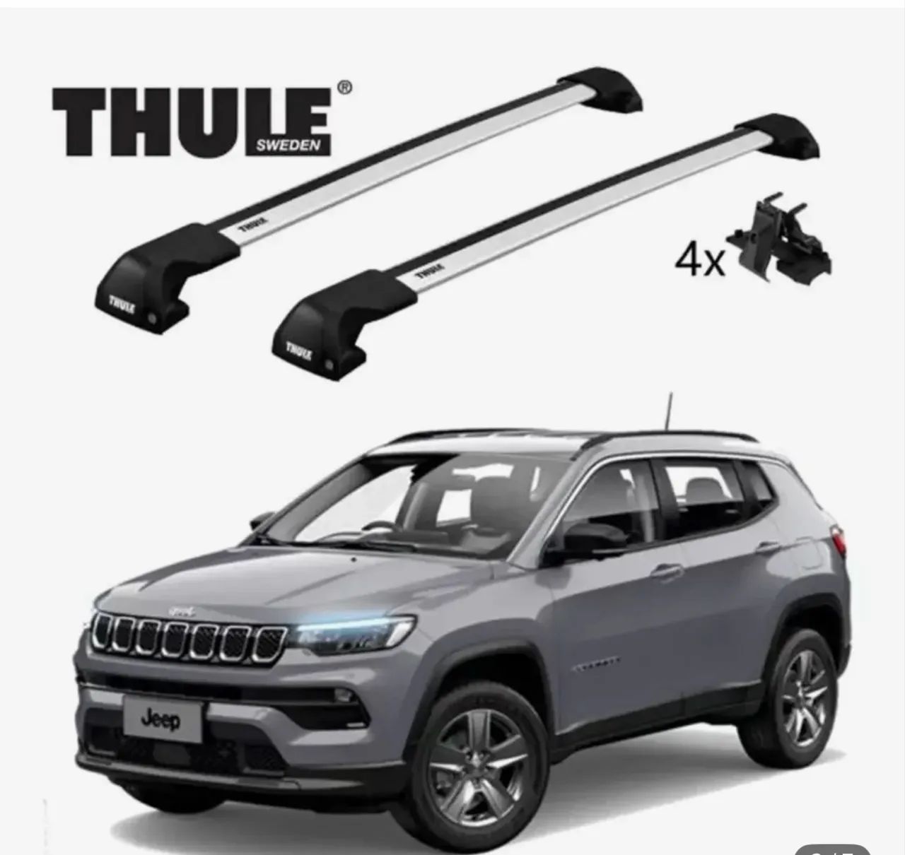 Rack Travessa Bagageiro Jeep Compass Thule Wingbar Edge