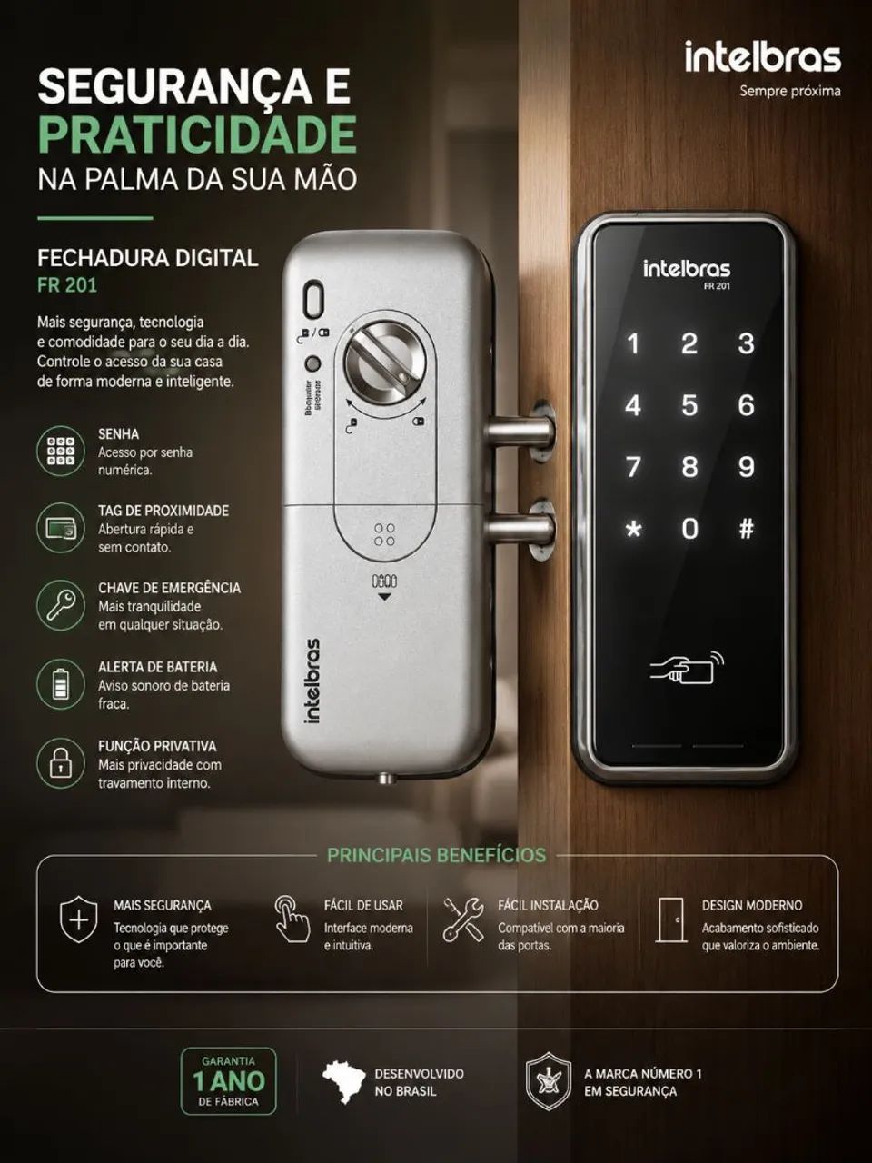 Fechadura eletrônica intelbras 