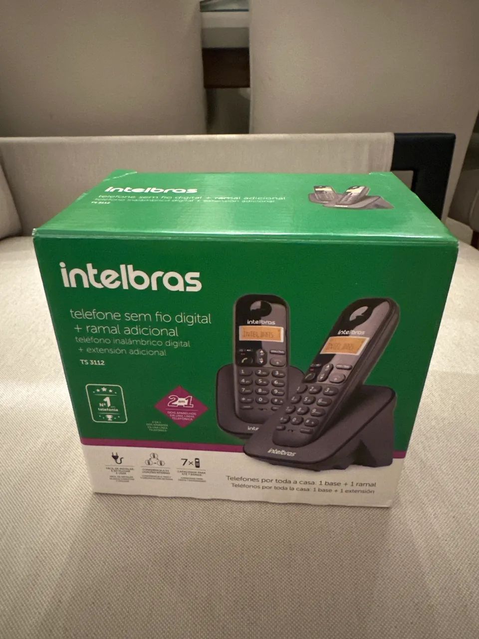 Telefone intelbras sem fio + ramal - 2 em 1