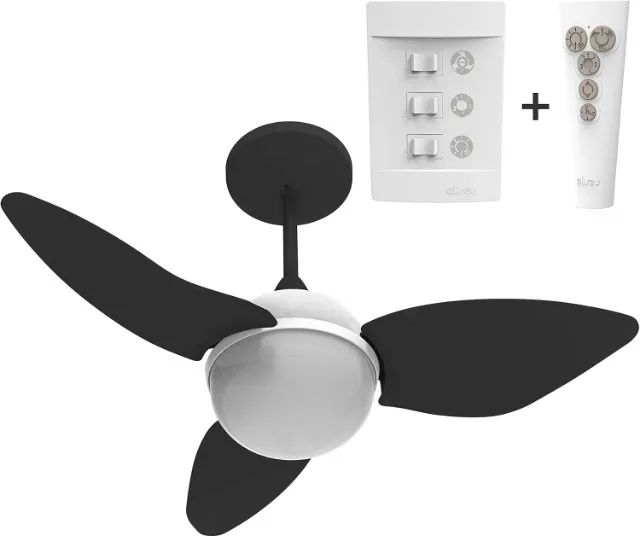 (LACRADO)Ventilador de Teto Smart Plus 220V, Aliseu, Aliseu Smart 28532, Black Piano