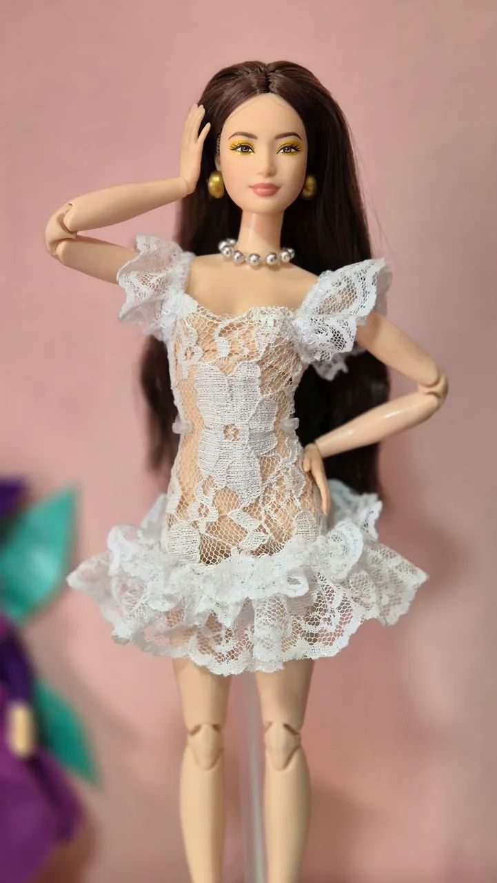 Vestido de rendas para barbie - Foto 4