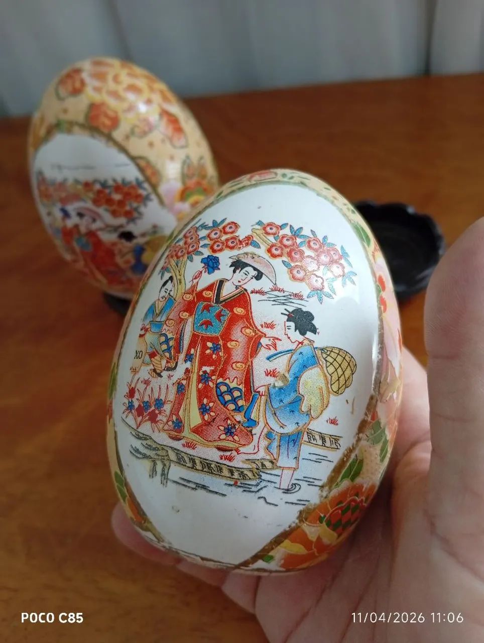Par de ovos em porcelana orientais  - Foto 4