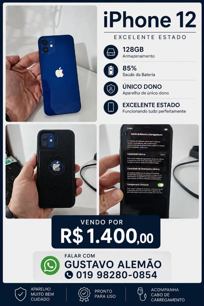 iPhone 12 -89% de bateria - Foto 2