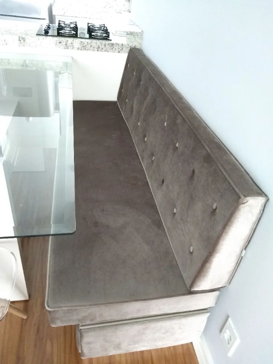 Banco Canto Alemão 1,80m Cinza Com Gaveta Lateral - Foto 5