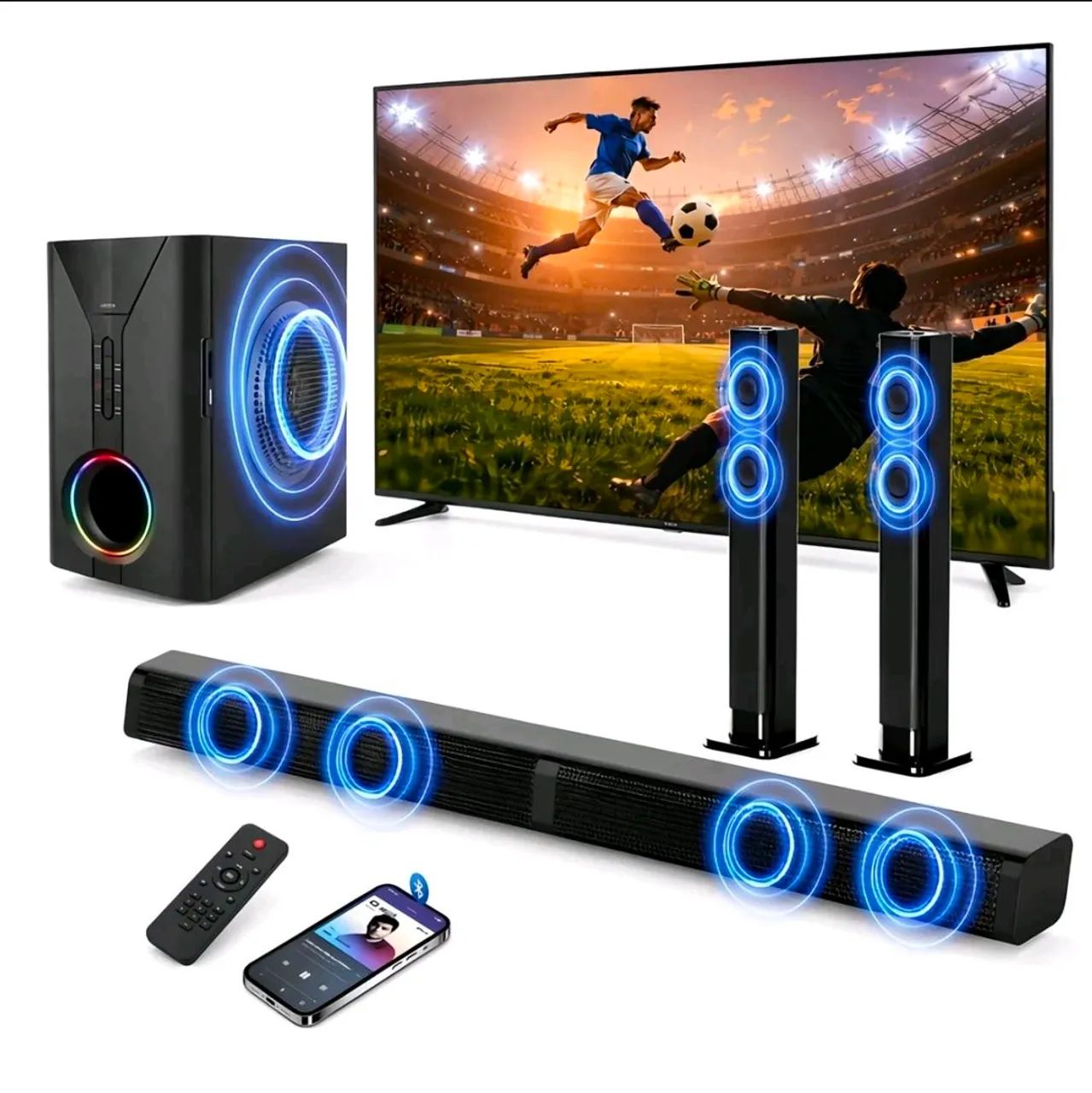 Caixa de som soundbar 2 em 1 200w 