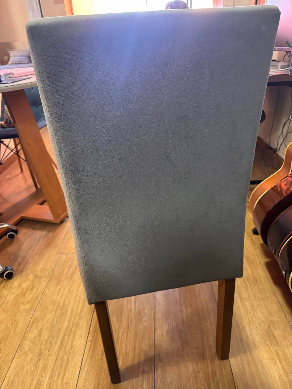 Cadeira Mesa de Jantar em Suede - Foto 3