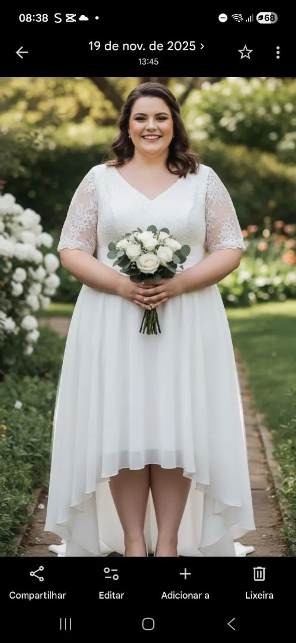 Vestido noiva plus size 52/54, usado 1x 