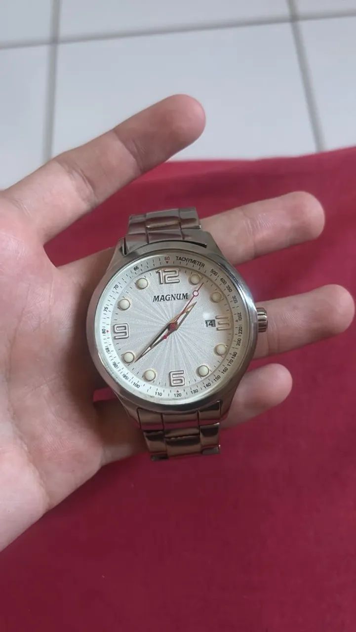 Relógio magnum mostrador branco - Foto 2
