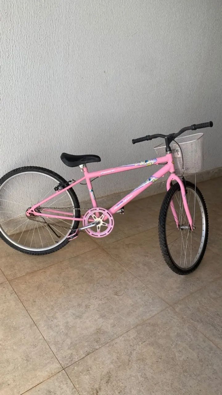 bicicleta - Aro 26 Rosa com cestinha - Semi nova - Foto 3