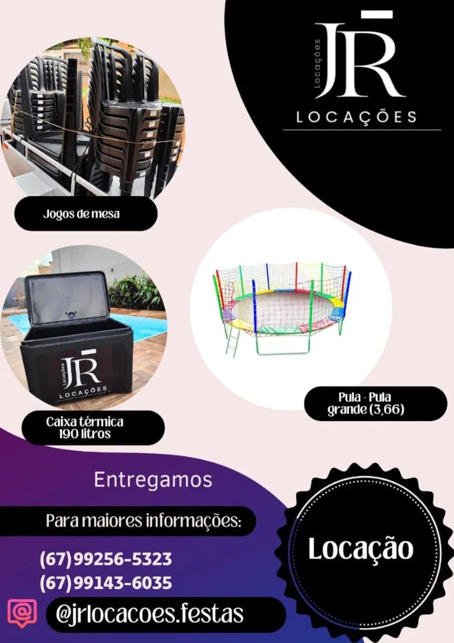 Locação de jogos de mesas e cadeiras 