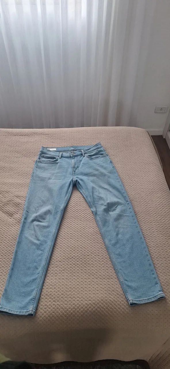 Calça Jeans Azul Zara Reta 42