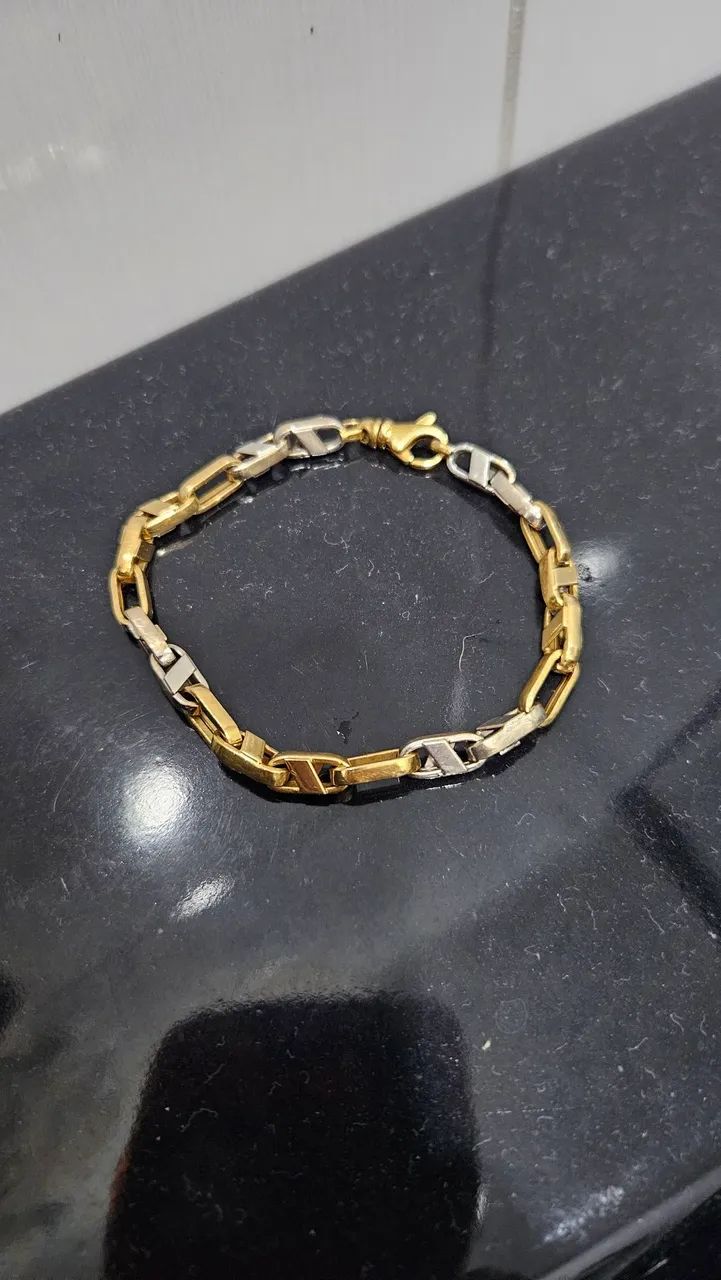 Pulseira de ouro branco e ouro amarelo - Foto 2