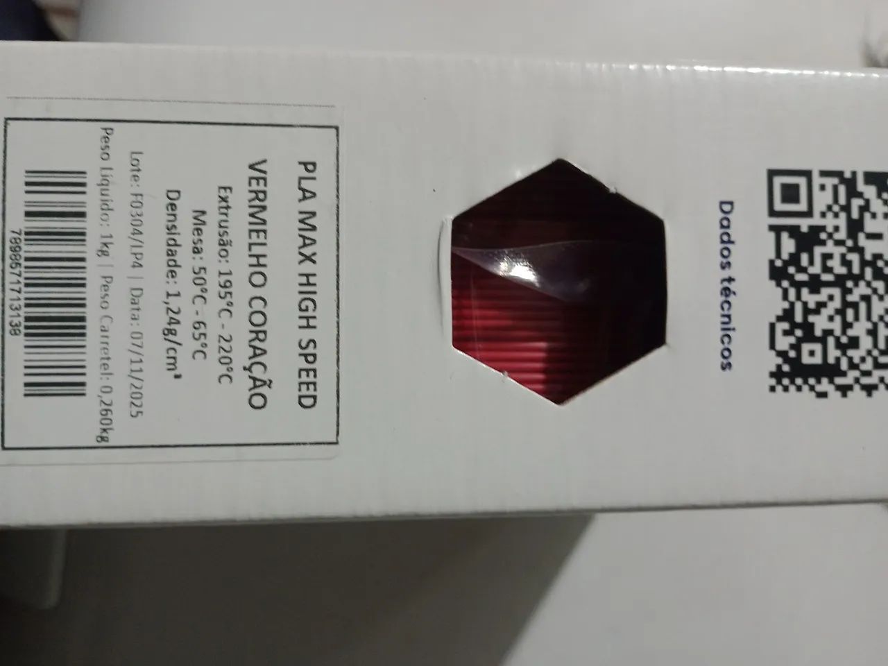 FILAMENTO PLA VERMELHO 1KG