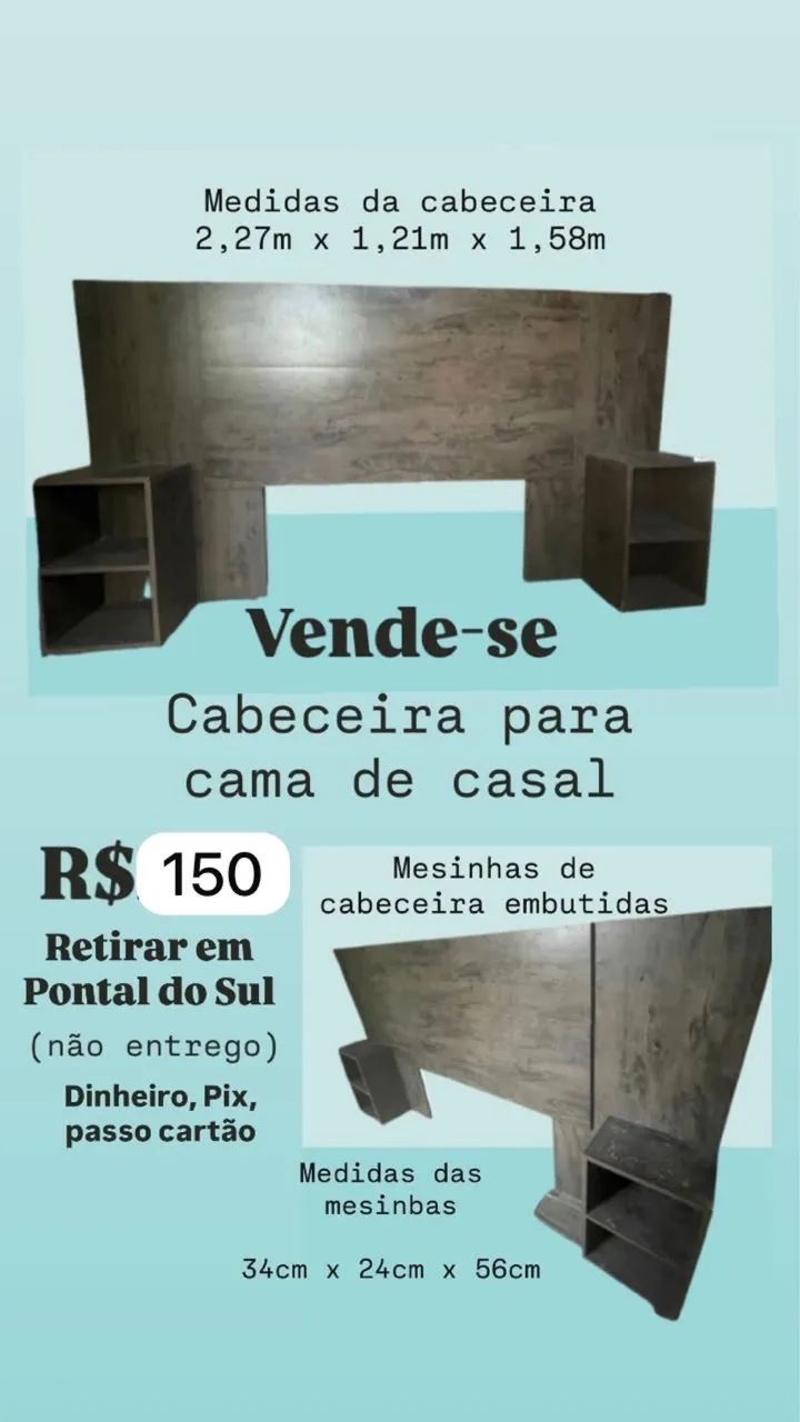 Cabeceira para cama queen com mesinhas embutidas