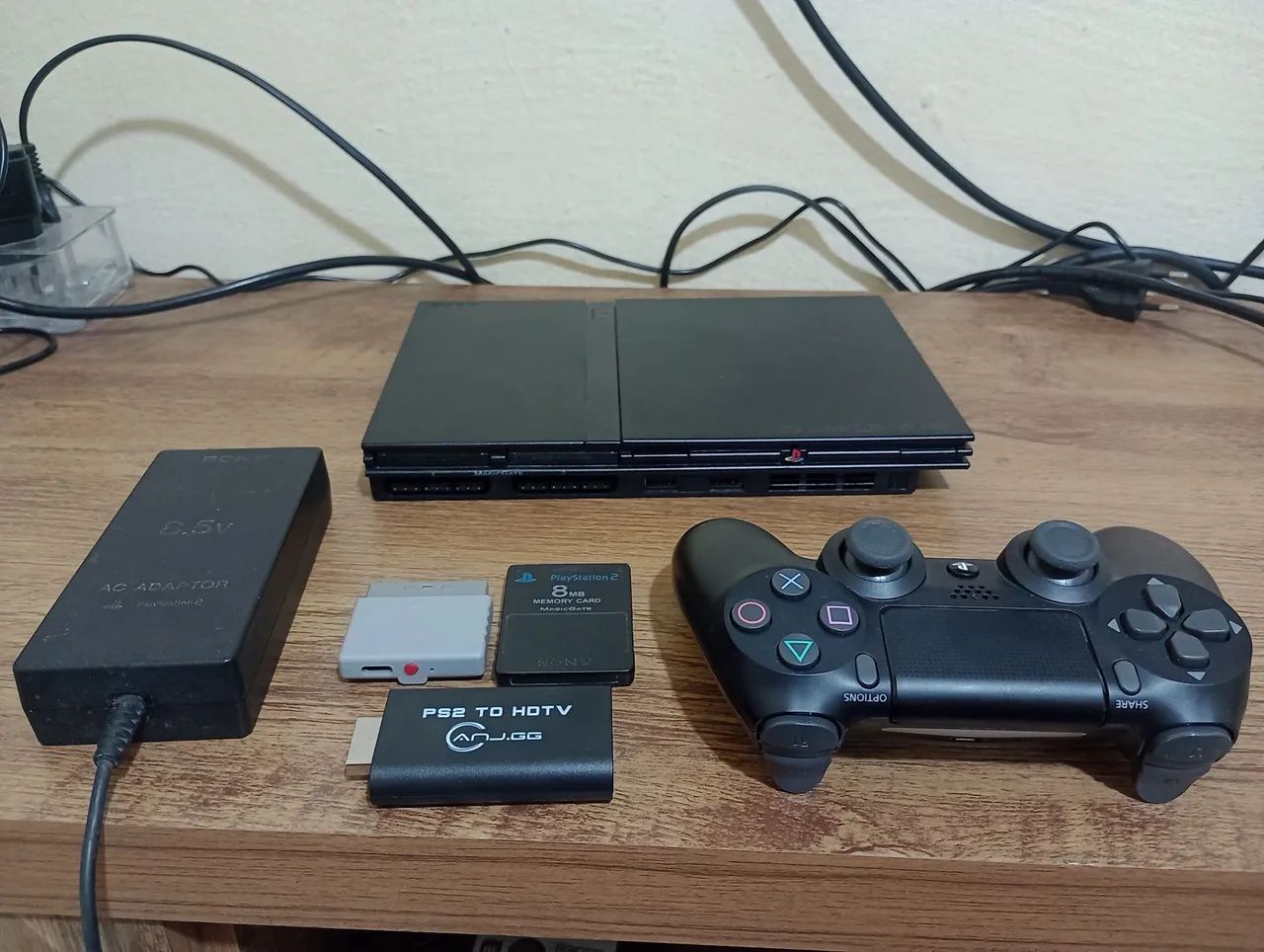PS2 SLIM + SSD 128GB COM JOGOS LEITOR FUNCIONANDO  - Foto 3