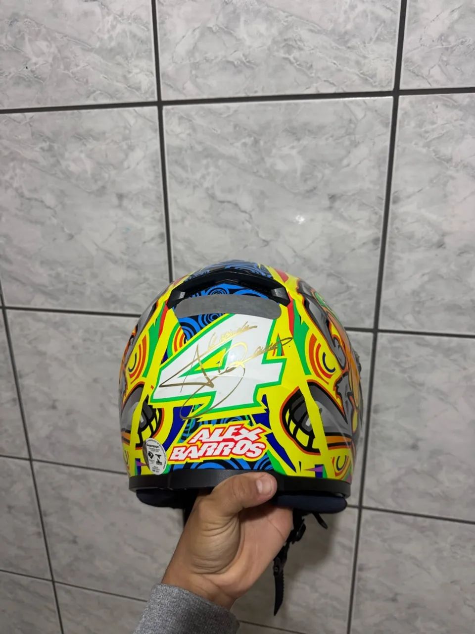 Capacete Capacete Ls2 Ff358 Alex Barros Amarelo - Foto 4