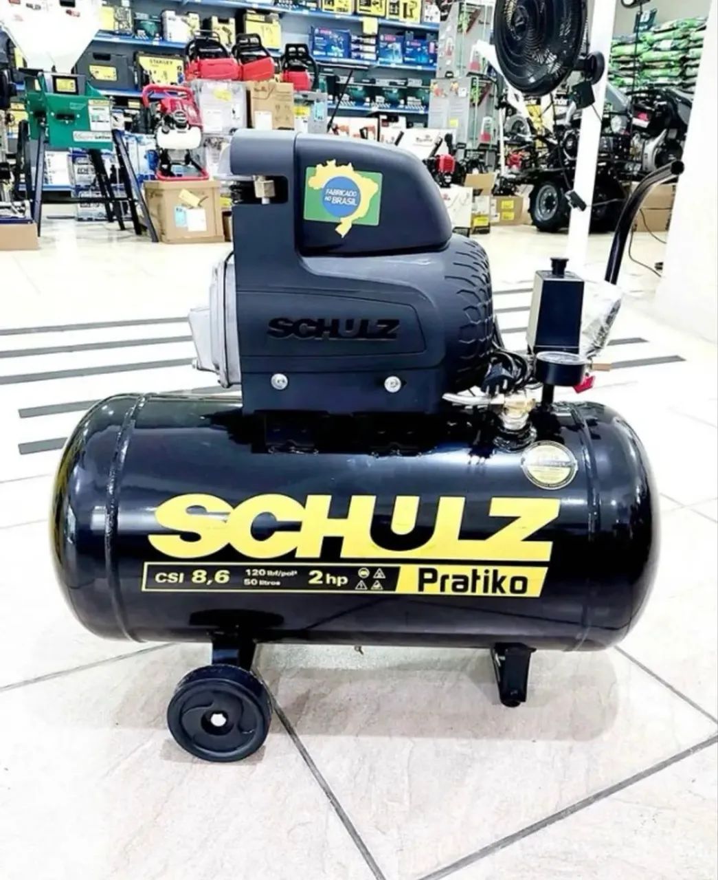 Compressor 50L 120 psi Motor 2 HP 220v Schulz (Novo)