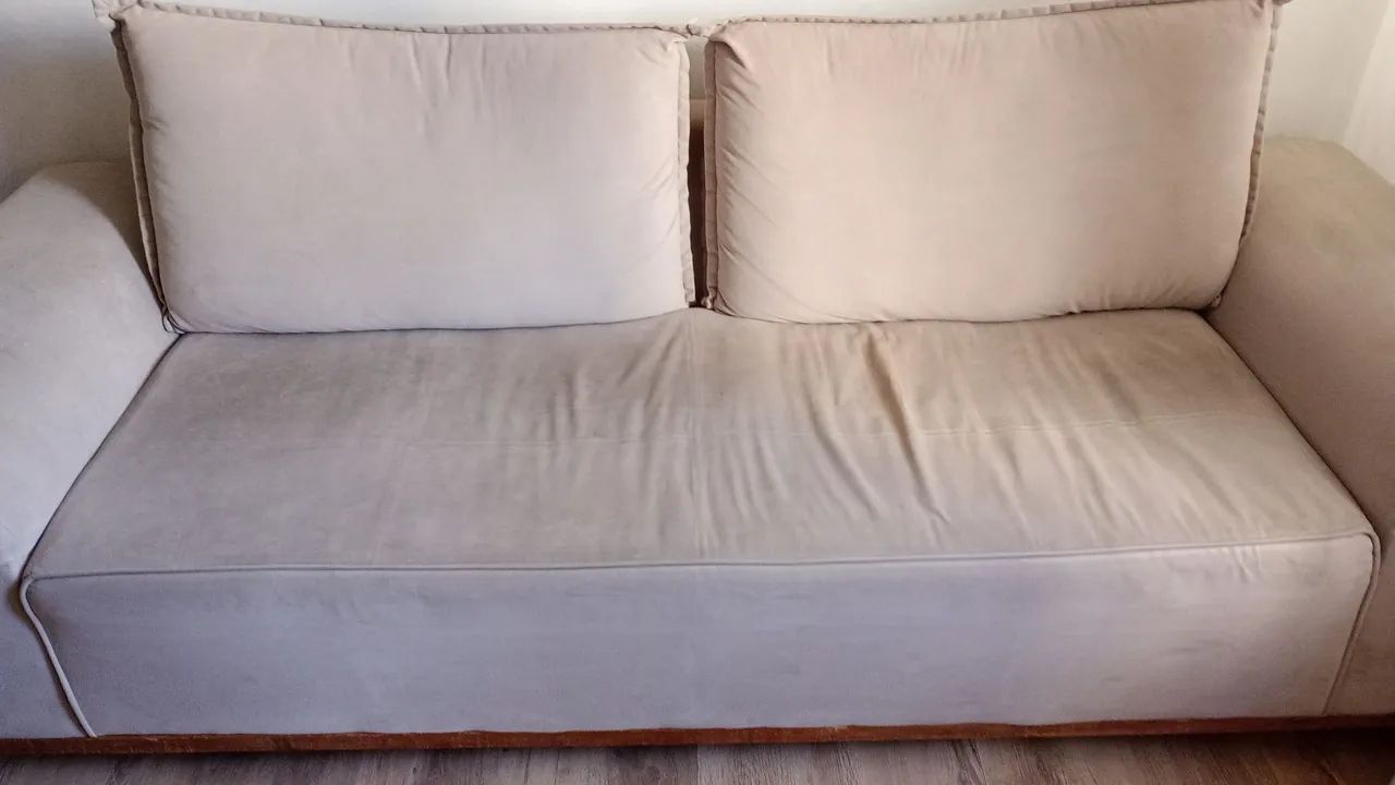 SOFÁ EM SUEDE  COR NUDE GRANDE - Foto 4