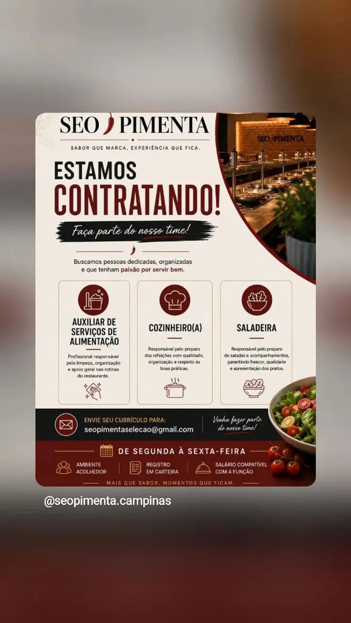 RESTAURANTE ESTAMOS CONTRATANDO