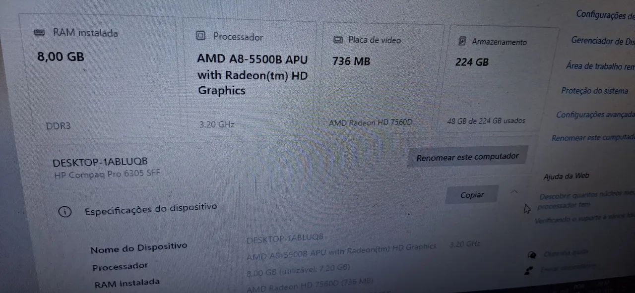 PC Completo HP Compaq Pro 6305 - Foto 6
