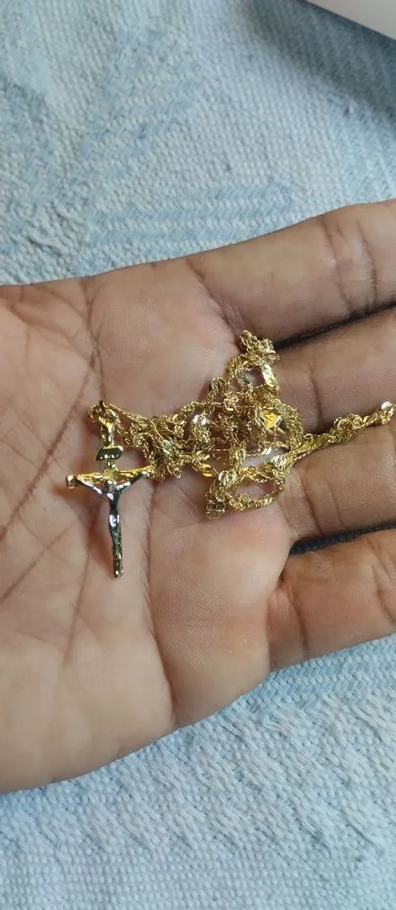 Corrente e Pingente Banhada a Ouro  - Foto 2