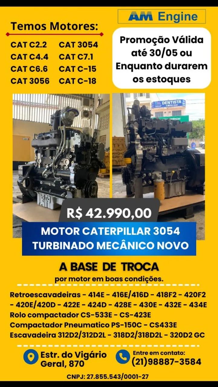 Motor Caterpillar 3054 Novo da  Retro 416 - Foto 5