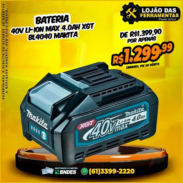 Bateria 40V LI-Ion MAX 4.0Ah XGT BL4040 Makita