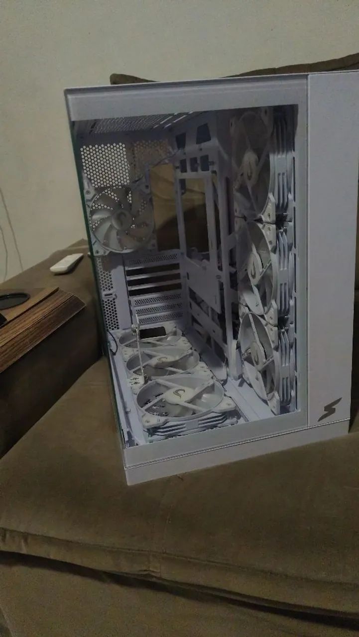 Gabinete Branco MATX Com 7 fans ARGB e controladora Rise mode - Foto 3